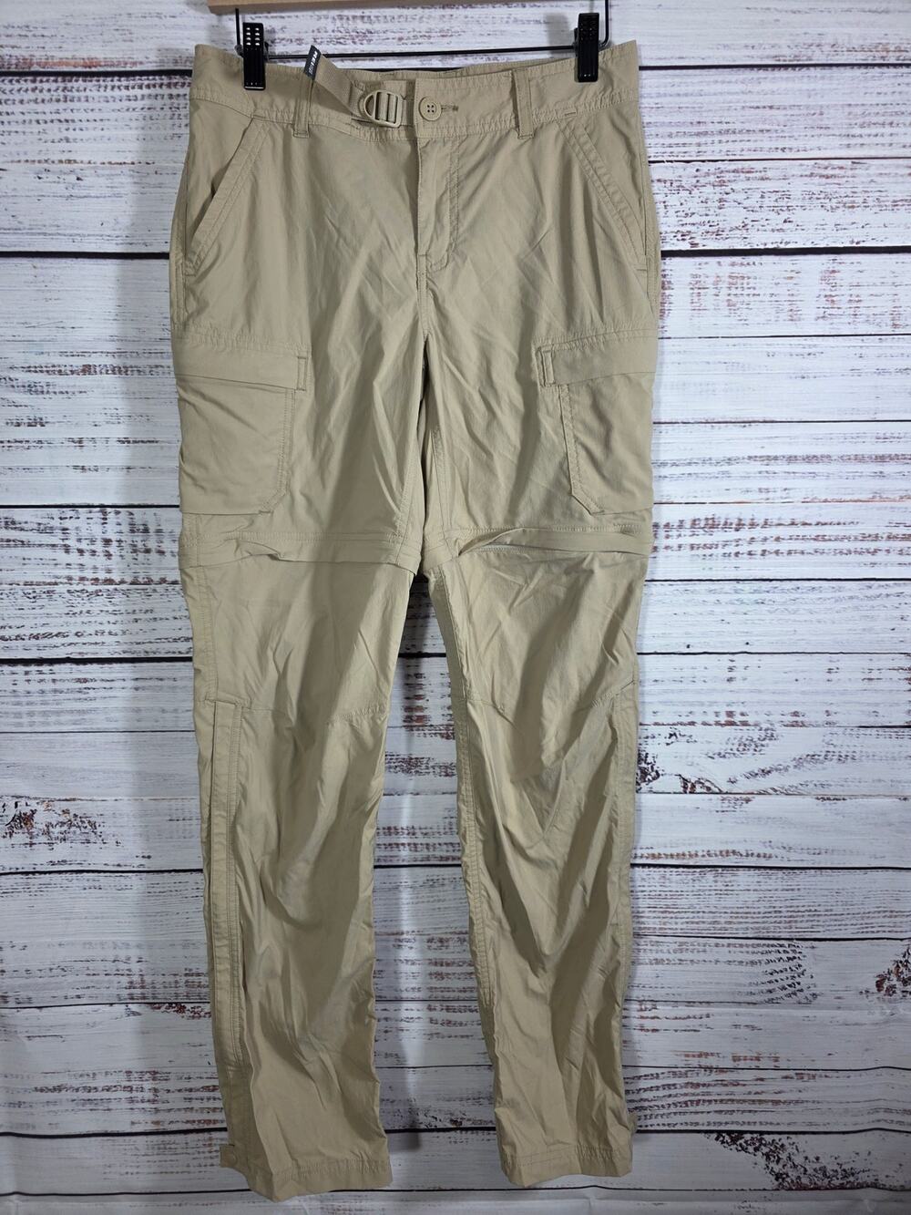 REI Co-Op Women's Convertible Hiking Pants Zip Off Khaki Size 4 Outdoor Travel